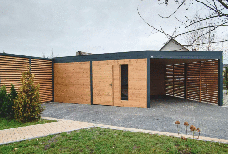 Wiata Garażowa Z Pomieszczeniem Gospodarczym - Realizacja Pinegard